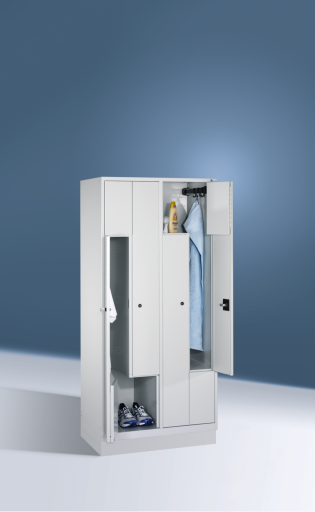 Witte z-locker met 4 opbergvakken