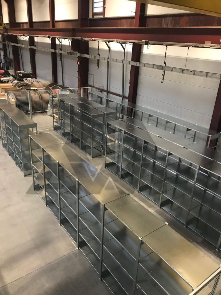 Rekken in warehouse
