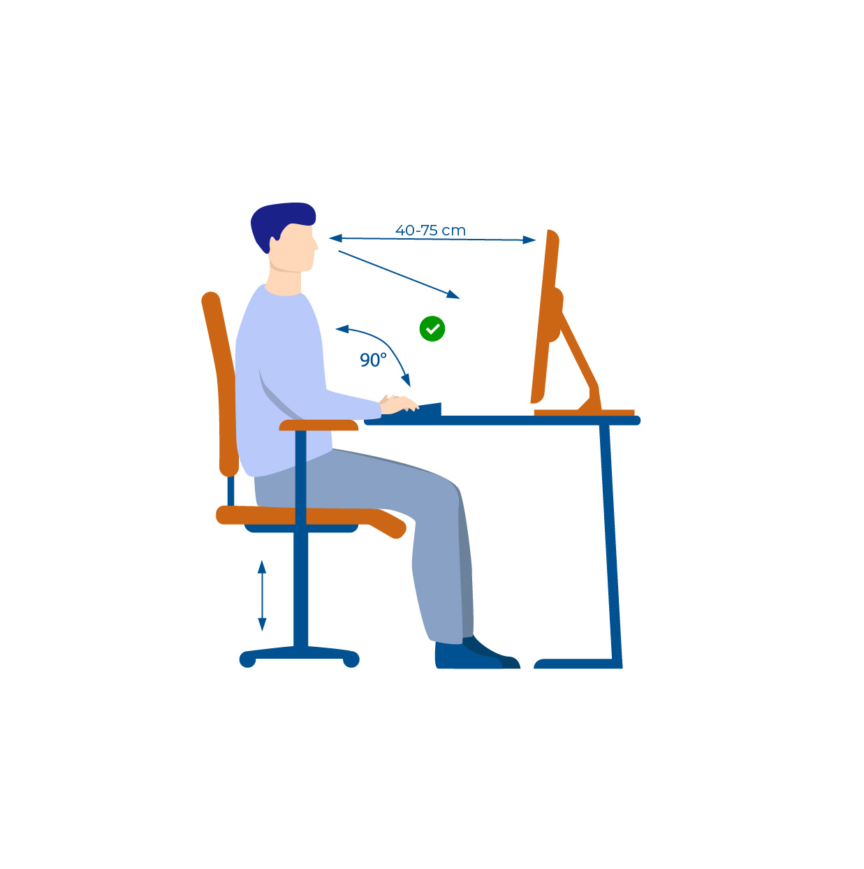 Illustration good sitting position